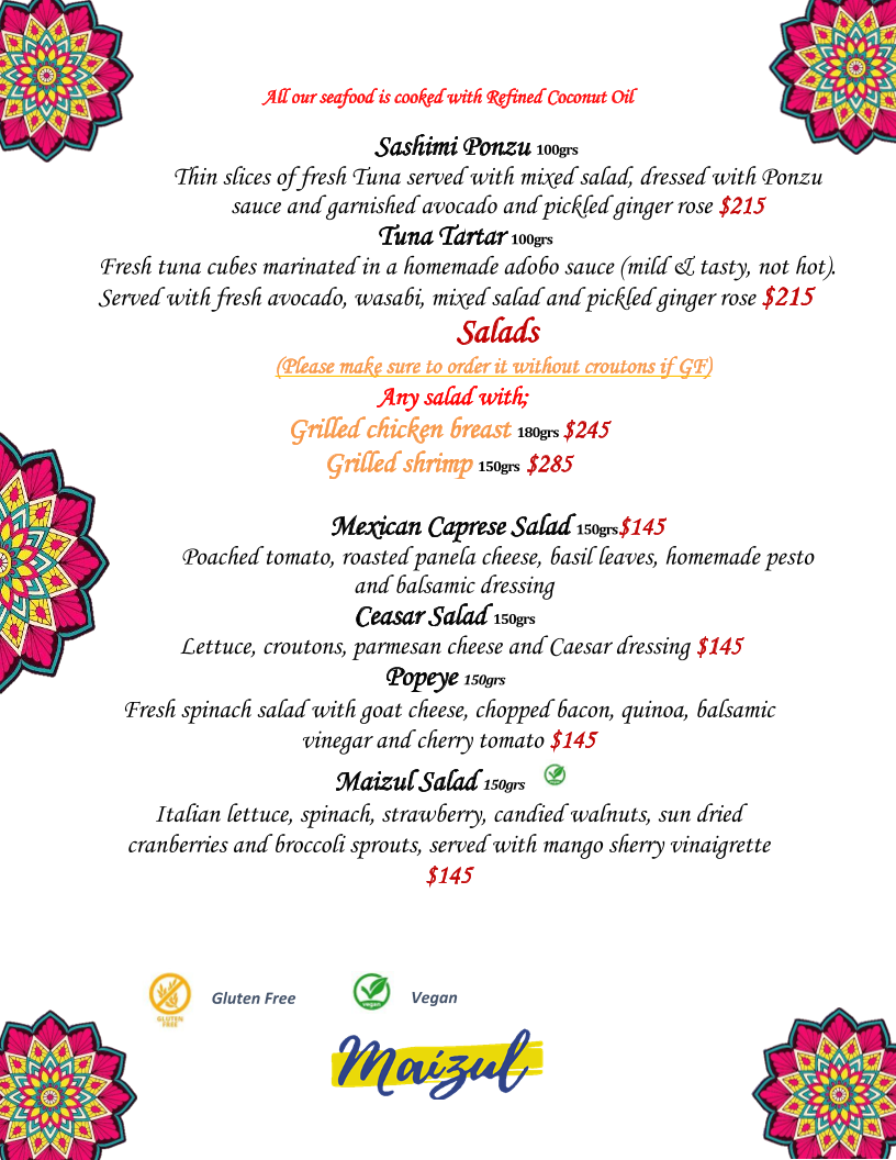 MAIZUL RESTAURANTE Menu - Image 2