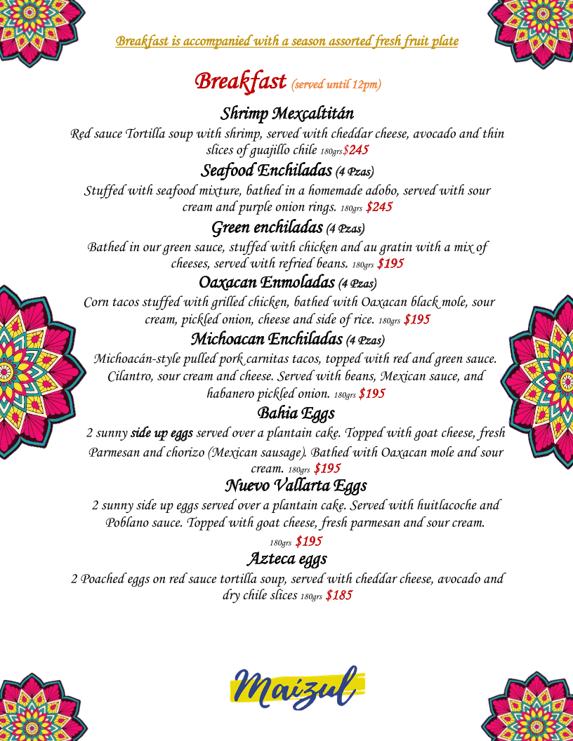 MAIZUL RESTAURANTE Menu - Image 6